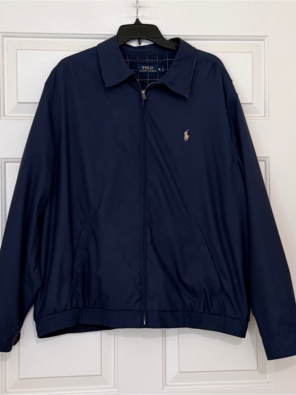 Ralph Lauren Polo Navy Blue Lightweight Jacket Harrington Windbreaker Size XL